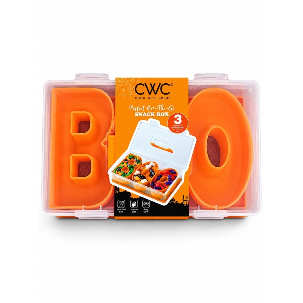 BOO Halloween Snackle Box Food Storage Container CWC Cook With Color Orange New